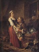 Francois Boucher The Beautiful Kitchen-Maid oil painting artist